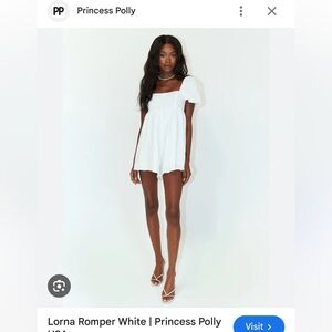 Princess Polly White Jumpsuit Flowy Short Sleeves